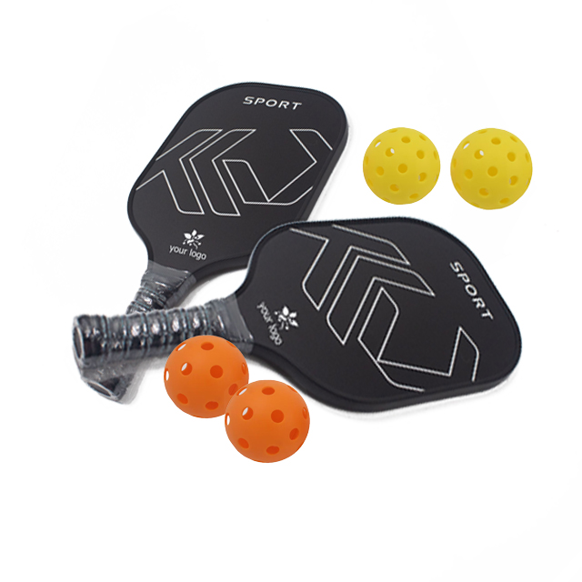 Palettes de boules de cornichon de marque privée personnalisées, peigne à miel PP, boule pondérée en PVC, palette de Pickleball en graphite