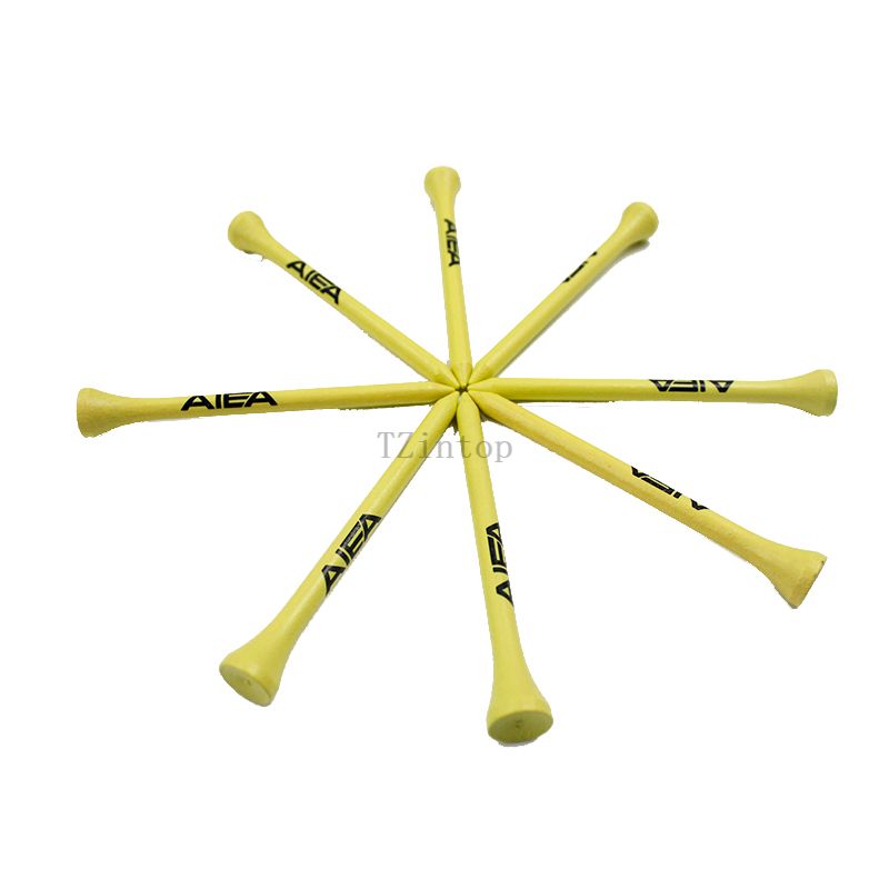 Couleur jaune bambou personnalisée de haute qualité de 83 mm avec t-shirts de golf avec logo AIEA