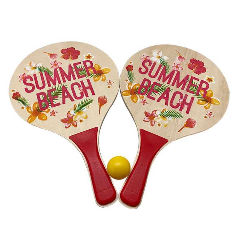 Ensemble de raquettes de plage avec 2 raquettes en bois avec poignée souple, raquette de Tennis intérieure et extérieure pour la famille, les enfants et les adultes
