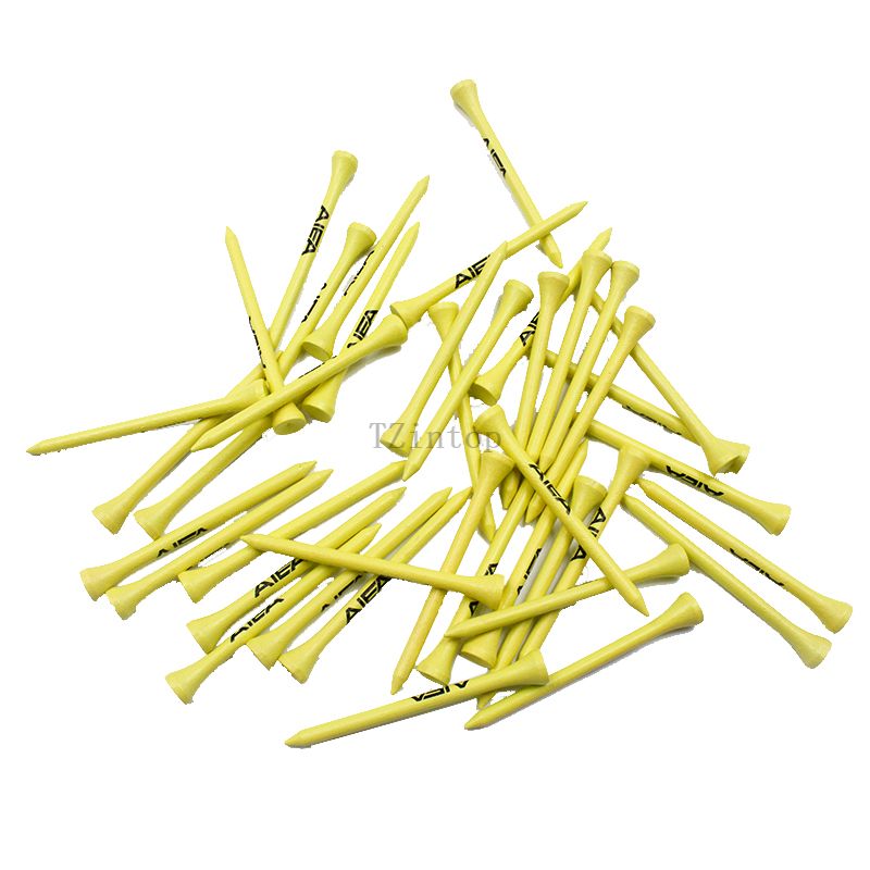 Couleur jaune bambou personnalisée de haute qualité de 83 mm avec t-shirts de golf avec logo AIEA
