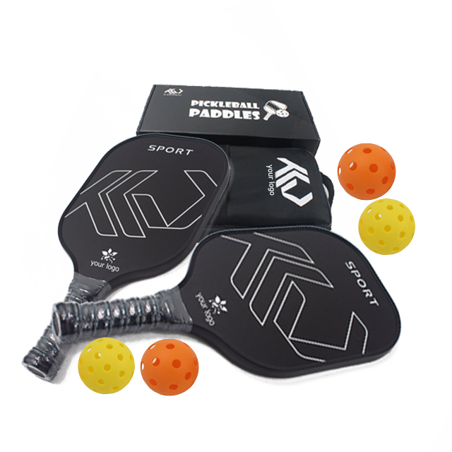 Palettes de boules de cornichon de marque privée personnalisées, peigne à miel PP, boule pondérée en PVC, palette de Pickleball en graphite