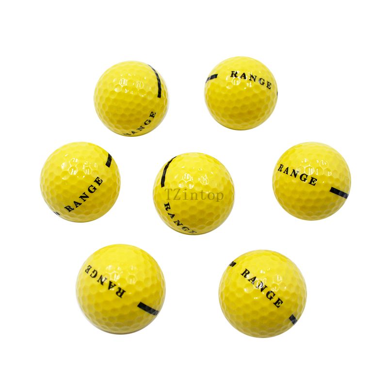 Balles de golf durables avec Logo personnalisé de haute qualité imprimé, 2 pièces, pour terrain de conduite Surlyn avec balle de golf à rayures