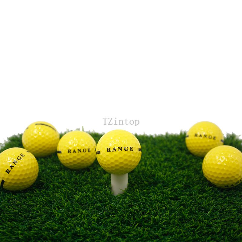 Balles de golf durables avec Logo personnalisé de haute qualité imprimé, 2 pièces, pour terrain de conduite Surlyn avec balle de golf à rayures