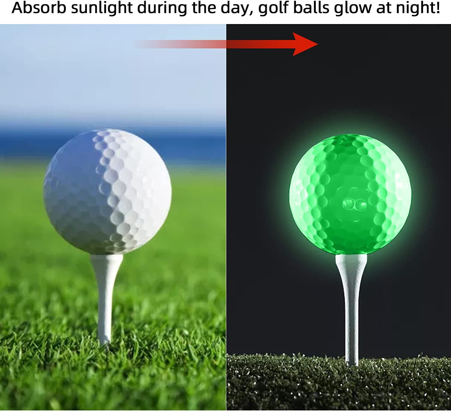 Balle de Golf lumineuse sombre, prix d'usine, vente en gros, lueur dans la nuit, prix bon marché 