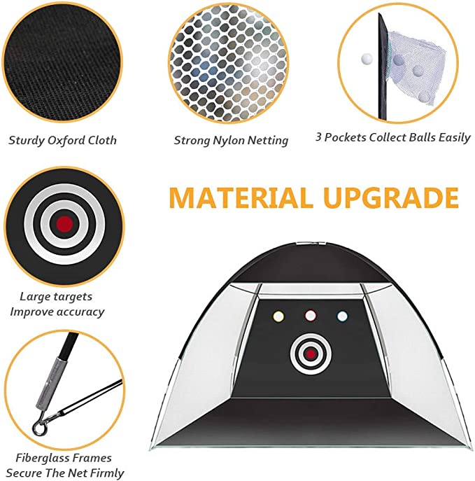 Filet d'entraînement de frappe de Golf 10x7 pieds, prix d'usine, avec cible de Golf à 3 objectifs, filets d'aide à l'entraînement de frappe de Golf avec sac de transport
