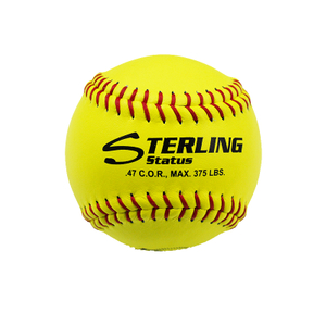 Taille et poids officiels Logo STERLING Centre en liège imprimé Matériau en cuir jaune Balle de softball