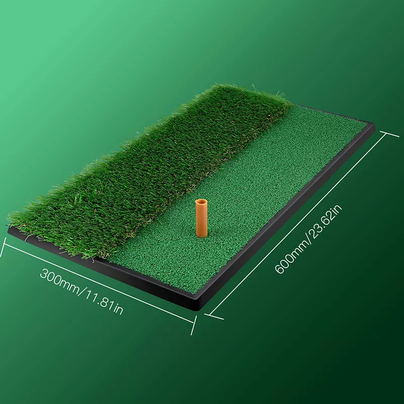 Tapis de déchiquetage de Golf d'entraînement intérieur et extérieur, dimensions personnalisées, prix bon marché, avec 2 gazons différents