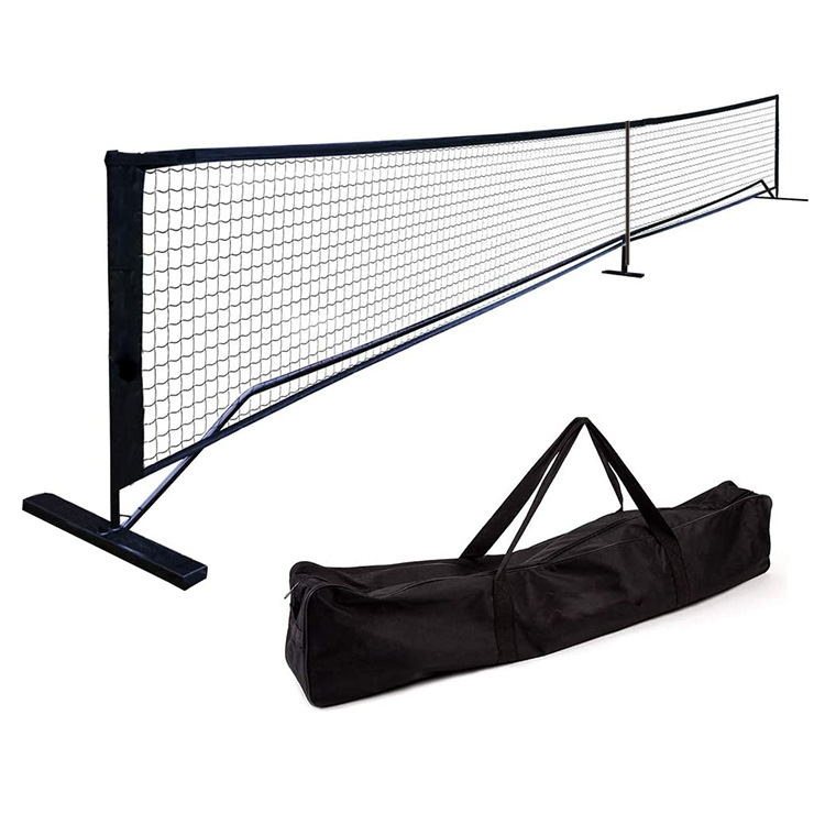 Filet de Pickleball portable, prix d'usine, cadre métallique de 22x3 pieds et filet en PE avec sac de transport pour une utilisation intérieure ou extérieure