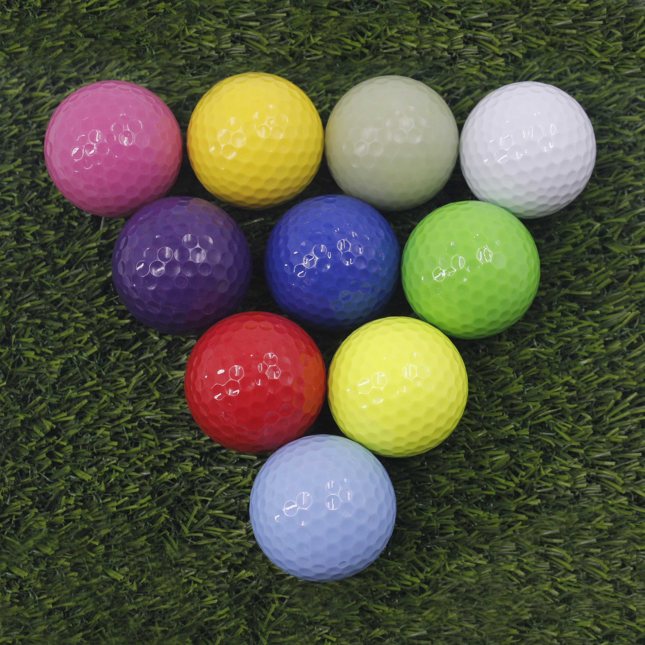Balle de golf à 2 couches, prix d\'usine, pour la pratique, couleur jaune, logo personnalisé