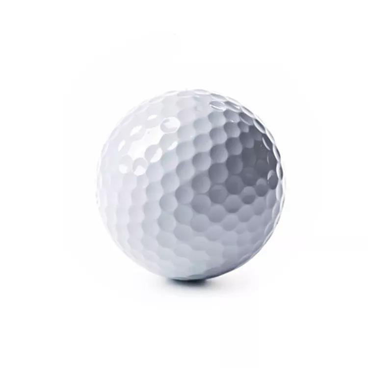 Balle de golf d\'entraînement Surlyn, Logo personnalisé de haute qualité, couleur blanche, 2 pièces 