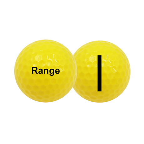 Balle de golf à 2 couches, prix d'usine, pour la pratique, couleur jaune, logo personnalisé