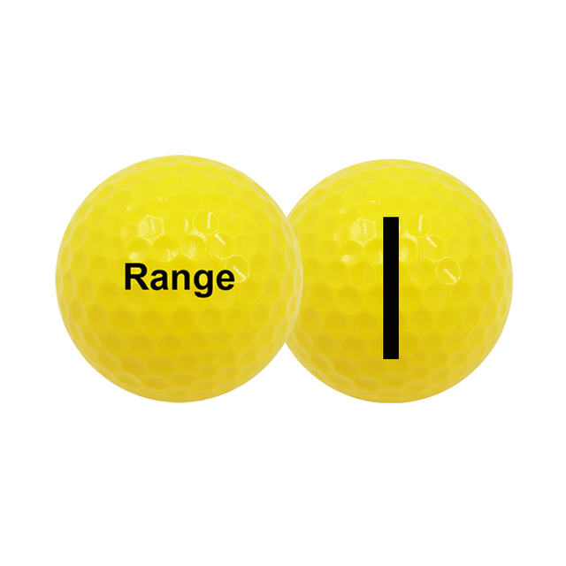Balle de golf à 2 couches, prix d'usine, pour la pratique, couleur jaune, logo personnalisé