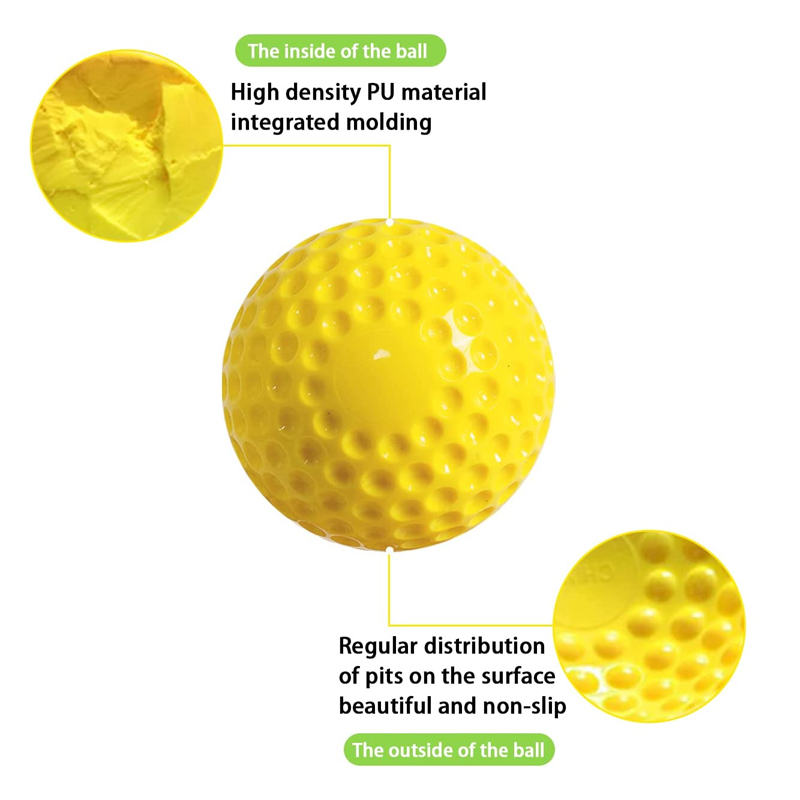 Balles de softball à fossettes de 30,5 cm sans piqûre pour la coordination œil-main, la frappe et la pratique du terrain